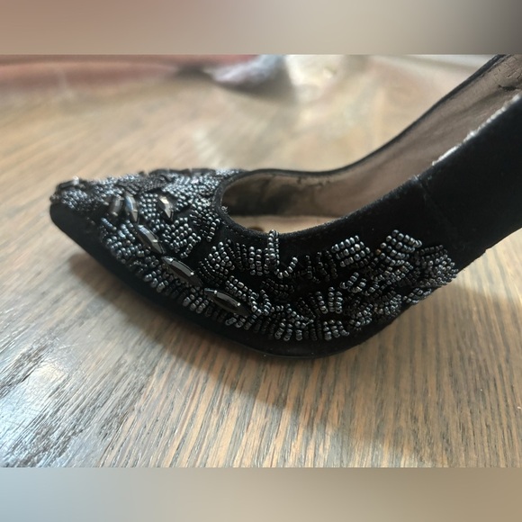 SAM EDELMAN Dani Black Suede Beaded 4" High Heel Women’s size 5 - Picture 5 of 14